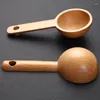 Outils de mesure 5/10/15ml manche en bois noyer noir hêtre cuillère en bois café Condiment sel sucre poudre Scoop Gadgets de cuisine