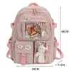 Sacs d'école Kawaii esthétique femmes sac à dos sac pour adolescentes japonais coréen sac à dos étudiant sacs à dos avec accessoire mignon Mochila 230823