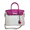 Cuir BK Platinum 2024 Véritable sac à main combinaison de mode féminine Crocodile Bone Modèle Couleur Couleur Couleur Sac