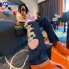 Mężczyźni S Jeans Europejskie Ameryki Retro Street Denim Spodnie Hip Hop Skull Hafdery Zachwyce mężczyźni Kobiety Y2K High All Match Spodery 230823