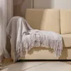 Одеяла вязаное тонкое одеяло с кисточкой для дивана и кровати мягкая уютная легкая декоративная скандинавский