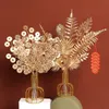 Dekorative Blumen Kränze Goldene Künstliche Pflanzen Jahr Ornamente für Wohnkultur Navidad Frohe Weihnachten Dekoration gefälschte Vase Accessoires 230822