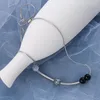 Kedjor Y2K Design Beaded Choker Halsband för kvinnor 2023 Minimalistiska titanstålpärlor Halsband Damer Retro Collar ClaVicle Chain Chain Chain