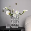 Accueil Rouge Luxe Géométrie Hydroponique Verre Transparent Petit Vase Salon Maison Décoration Douce Ornements De Fleurs HKD230823