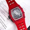 Richardmille Mechanical Automatic Watches Swiss Famous Wristwatches Série masculina Red Deabo