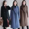 Femmes laine mélanges automne hiver mode manteau femmes marque de luxe longue en vrac Double boutonnage très chaud élégant grande taille 3XL 230822