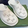 2023 Plataforma de sandália masculina Perforated G Sandal Hollow Shoes Jelly Colors High Heel Summer Rubber Lug Sole Mules 35-44