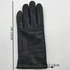 Pięć palców rękawiczki zimowe męskie modne owczegy oryginalne skórzane rękawiczki bawełniane podszewki zimowe rękawiczki utrzymują ciepło jazda na zewnątrz czarna 202 230822