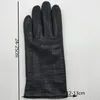 Gants à cinq doigts hiver hommes mode en peau de mouton gants en cuir véritable doublure en coton gants d'hiver garder au chaud conduite équitation en plein air noir 202 230822