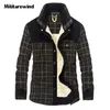 Camicie casual maschile autunno pile witner camicie calde camicie a plaid pura lana di cotone all'interno di addensare camicia abbottonatura uomo camicie da uomo militare 230822 230822