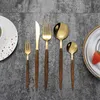 Functional Steak Knife Fork Spoon Elegant Wooden Handle Table Setting Restaurant Cutlery Set Versatile Sleek Home Cooking Modern HKD230812