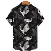 Koszulki męskie Camisa Hawaiana de Manga Corta para hombre nieformalny Talla Grande con estampado Grulla Playa 2023