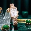 Fashion Women quartz watch Retro Square Watch French Small Disk stainless steel Gold Strap Wrist Watch ladies watches gift for wif270h