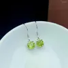 Stud -oorbellen goede stijl natuurlijke en echte peridot 925 sterling zilveren fijne sieraden oorbel voor verloving