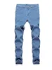 Jeans masculinos de alta qualidade de moda europeia clássica de lavagem sólida calça jeans casual masculino de calça de calça azul de jeans skinny 230815