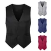 Men's Vests Mens Solid Color Wedding Dress Vest Coat British Leisure Slim Stage Costume Top Men Cropped