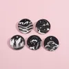 Brooches Pin for Women Men Funny Badge and Pins for Dress Cloths Bags Decor Round Shape Mountain Scenery Cute Enamel Metal Jewelry Gift for Friends Wholesale