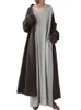 Abbigliamento etnico 5xl tacchino eid abito di hijab musulmano solido donna Dubai arabo a-line v collo abaya abiti marocchini abiti islamici di abiti caftan