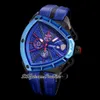 2021 New Tonino Sports Car Cattle Swiss Quartz Chronograph Mens Watch Two Tone PVD ​​Blue Dial Dynamic Sports Blue Leather Puretime 305C