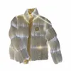 남성 다운 브랜드 배지 태그 빛나는 남자 다운 재킷 스탠드 고리 하이 스트리트 패션 따뜻한 재킷 남자 최고 f6vk#