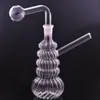 Partihandel rökande dabb riggfärsa 7 tum glasolja brännare bong vattenrör med återvinnare dab rigg handrör med 14 mm manlig downstem oljebrännare rör dhl gratis