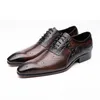 Dress Shoes Est mode hommes robe de mariée chaussures richelieu grande taille en cuir véritable à lacets couleur Match à la main homme chaussures habillées pointues 230822