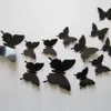 Naklejki ścienne 12PCS Podwójna warstwa 3D Butterfly Naklejki ścienne na lodówce magnesu dekoracji domowej 230822