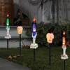 Decorazioni da giardino Halloween Lights Solar Skull Head Candele Paesaggio Light Outdoor Waterproof Party Props 230822