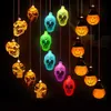 Andra evenemangsfestartiklar LED Solar Wind Chime Lamp Halloween Scary Pumpkin Skull Elf Decoration Chandelier Outdoor Courtyard Garden Halloween Decoration L0823