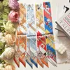 Rayon 2023 New Korean Style Narrow Strip Small Silk Ribbon Scarf Tie Bag Handle Scarves Decorative Scarf Thin for Customers