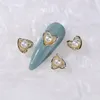 Nagelkonstdekorationer 10st Flower/Heart Shaped Metal Pearl Charms 4 Shapes Rhinestones Simple Designs Manicure 3D Jewelry