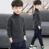 Пуловер 512y Boys Winter Turtleneck вязаная свитера для мальчика 2023 Осенняя детская одежда подростка Дети Топ 230823