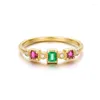 Klaster Pierścienie Europejskie i amerykańskie spersonalizowane luksusowe pierścionek damski złoty kolor Kolor Kryształ High-end Handel Pierwsza biżuteria