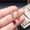 أقراط مسمار Xinyipeng S925 Sterling Silver Plated Gold White Gold Rose extliad Natural Natural Garnet Hight Fine For Women 6 8mm