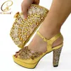 Zapatos de vestir Llegada Boda africana y conjunto de bolsos decorados con bolsos Rhonestone a juego con zapatos de lujo 230823