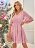 Party Dresses Summer Elegant For Women 2023 Fashion V Neck Half Sleeve Plus Size Beach Casual Female Chiffon Mimi Dress Vestidos