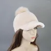 Casquettes de balle 2023 hiver automne femmes fourrure d'agneau épaissir chaud solide casquette de baseball femme velours Kpop Gorras mode chapeau à visière sauvage