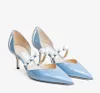 Lyxkvinnor Sandalpumpar Aurelie 65mm HELED PATENT SANDALS Pearl Rem Bride Pump Wedding Party Dress Shoe Pointy