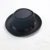 Wide Brim Hats Bucket Father uses simple faux wool mens black gentleman flat top bowler hat concave head wearing jazz bucket woman cap 230822