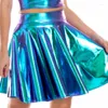 Rokken sexy glanzende mini rok mode a-line nachtclub feest optreden geplooid y2k casual streetwear ropa mujer jupe femme