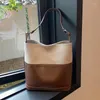 Evening Bags 2023 Simple Bucket Bag Large Capacity Versatile Ins Fashion Handbag Korean Women's Contrast Color Crossbody Shoulder