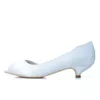 Chaussures habillées Creativesugar Concise D'orsay femme satin robe de soirée chaussures med talon bas bout ouvert fête de mariage bal banquet blanc bleu royal 230823