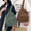 Schulbeutel Corduroy Mini Rucksack lässig Frauen Cross-Body-Tasche Weiche einfache Schülerbuchbags für Office-Reiseverständer und Handtaschen