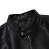 Heren Trench Coats Mens Pu Leather Jacket Motorfiets Biker Men's Jackets Autumn Winter Warm Black Buiten Outdoor Outdarse Coats 5xl Plus Szie 230822