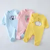 Rompers Baby Cotton Rompers Ubrania Urodzony w długim rękawie unisex bejsies piżama dziewczynka chłopiec chłopiec pod nogami kombinezon kombinezon 230823