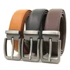 Andra modetillbehör Stylish Men s Leather Belt Casual Pin Buckle Youth Travel Svart Blue White Dark Brown Yellow A3374 230822