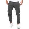 Men's Pants Men's High Stretch Multipocket Skinny Cargo Sweatpants Solid Color Casual Work Outdoor Joggers Trousers 230822