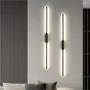 Applique murale Led noire longue lumière pour la maison, chambre à coucher, salon, montage en Surface, applique de fond de canapé, luminaire