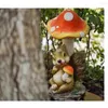 Garden Decorations Solar Cartoon Animal Mushroom Squirrel Cement Ornament Balcony Outdoor Figurines Crafts Park Layout Lawn Sculpture