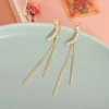 Bengelen oorbellen Koreaanse glanzende kristal lange hanger druppel voor vrouwen fashion rhinestone boucle d'Oreille feestverklaring sieraden cadeau